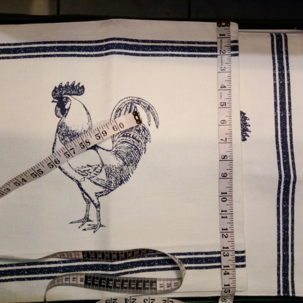 Blue Rooster Chicken Tapestry Placemats with Borders (4) Farmhouse Country